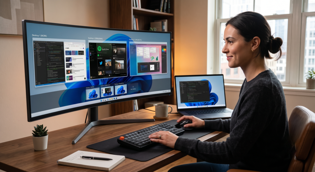 آموزش مدیریت چند دسکتاپ مجازی (Virtual Desktops) در ویندوز 11